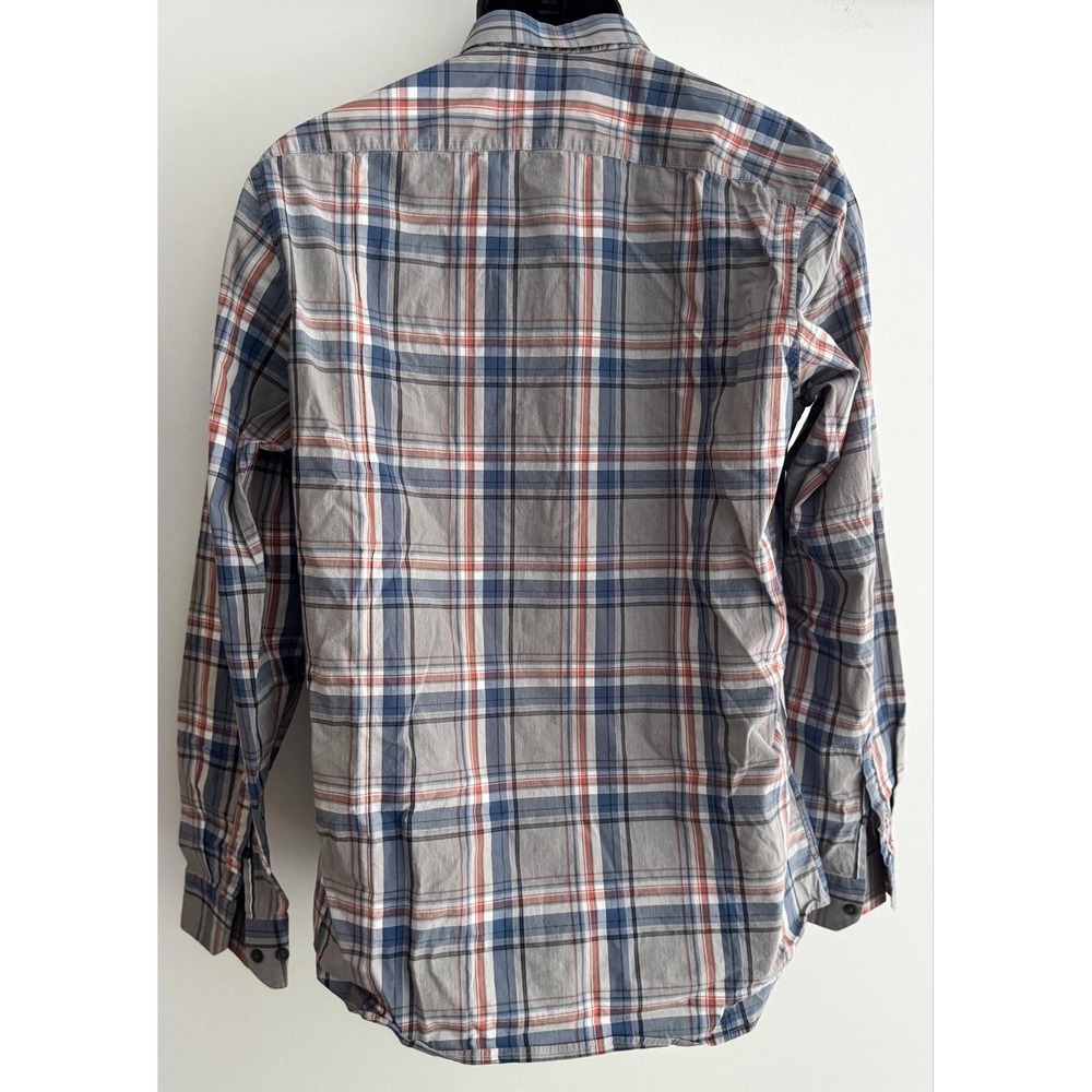 Banana Republic Shirt Mens LT Gray Plaid Long Sleeve Tall Button-Up Casual - Picture 2 of 8